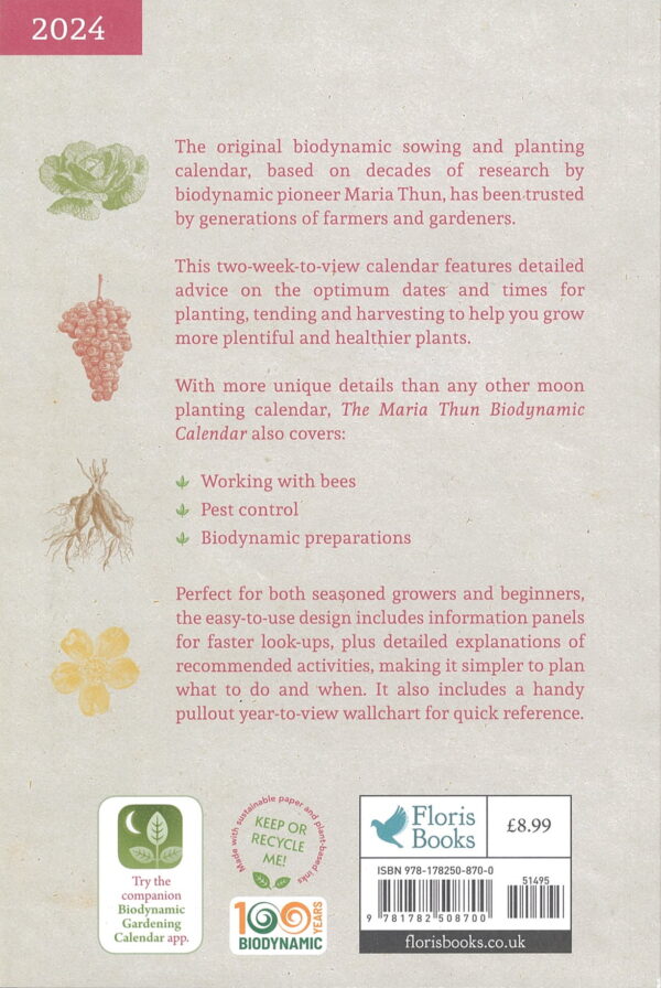 The Maria Thun Biodynamic Calendar 2024_verso