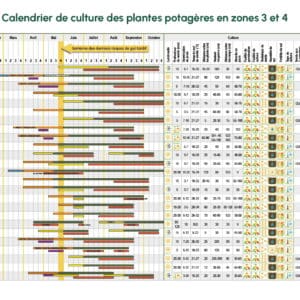 Calendrier de culture - Zone 3-4